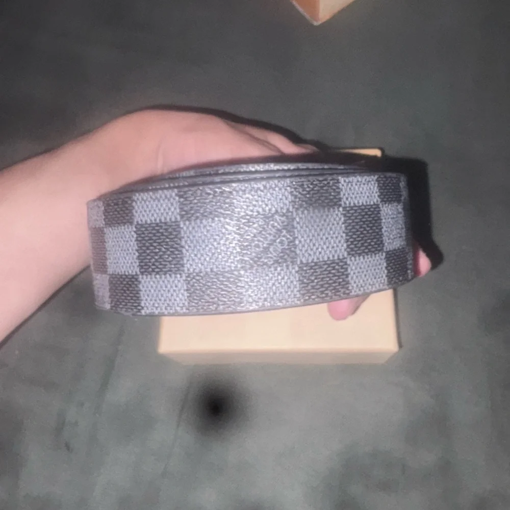 Louis Vuitton Damier Graphite Belt with Matte Black LV Buckle